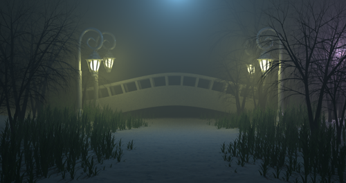 Foggy Night Lake Scene preview image